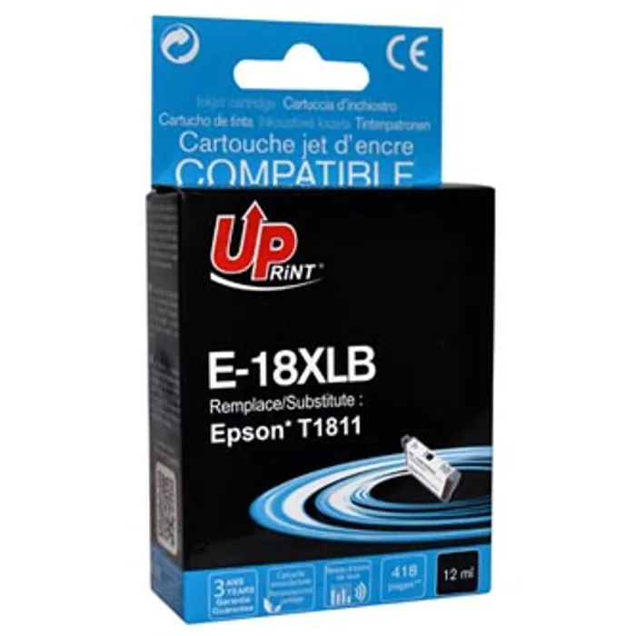 Główne zdjęcie produktu UPrint kompatibilní ink s C13T18114010, 18XL, black, 470str., 15ml, E-18XLB, pro Epson Ex