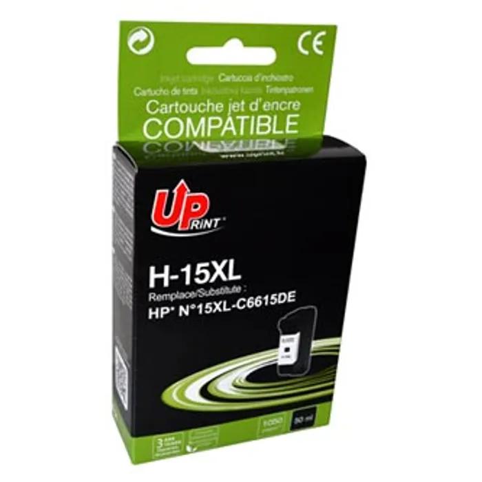 Główne zdjęcie produktu UPrint kompatibilní ink s C6615DE, HP 15, black, 720str., 40ml, H-15B, pro HP DeskJet 810
