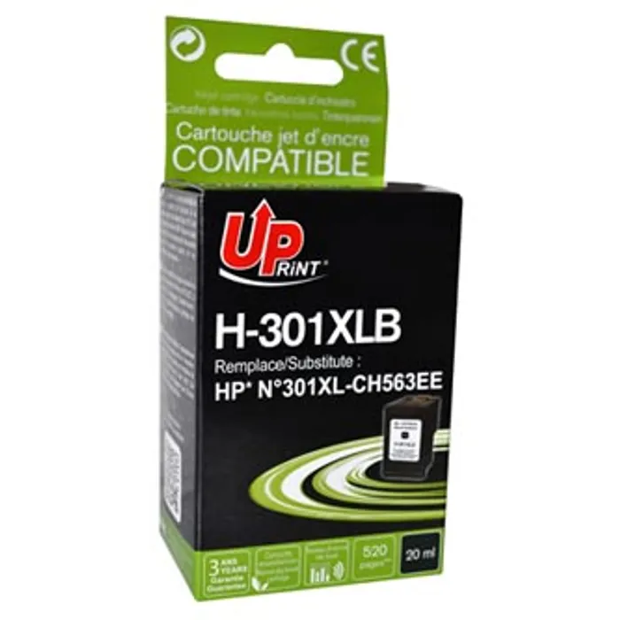Główne zdjęcie produktu UPrint kompatibilní ink s CH563EE, HP 301XL, black, 520str., 20ml, H-301XLB, pro HP HP De