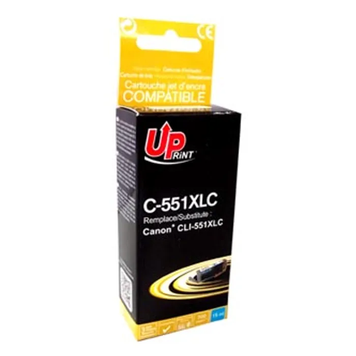 Główne zdjęcie produktu UPrint kompatibilní ink s CLI551C XL, cyan, 695str., 11ml, C-551XLC, high capacity, pro C
