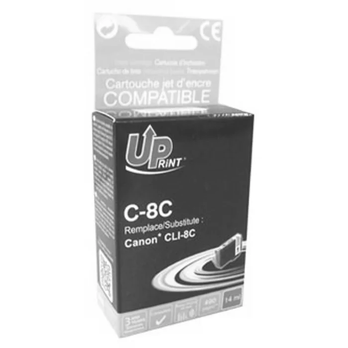Główne zdjęcie produktu UPrint kompatibilní ink s CLI8C, cyan, 14ml, C-8C, s čipem, pro Canon iP4200, iP5200, iP5