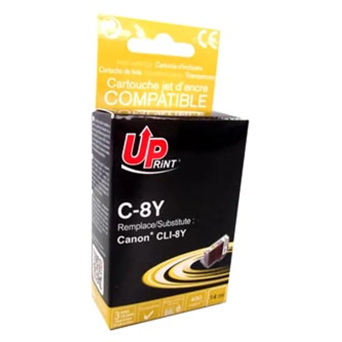 Główne zdjęcie produktu UPrint kompatibilní ink s CLI8Y, yellow, 14ml, C-8Y, s čipem, pro Canon iP4200, iP5200, i