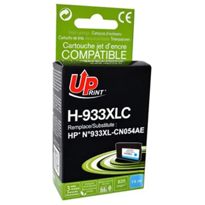 Główne zdjęcie produktu UPrint kompatibilní ink s CN054AE, HP 933XL, cyan, 825str., 14ml, H-933XL-C, pro HP Offic