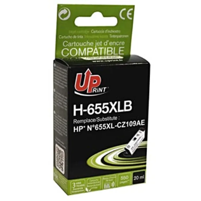 Główne zdjęcie produktu UPrint kompatibilní ink s CZ109AE, HP 655, black, 550str., 20ml, H-655XLB, pro HP Deskjet