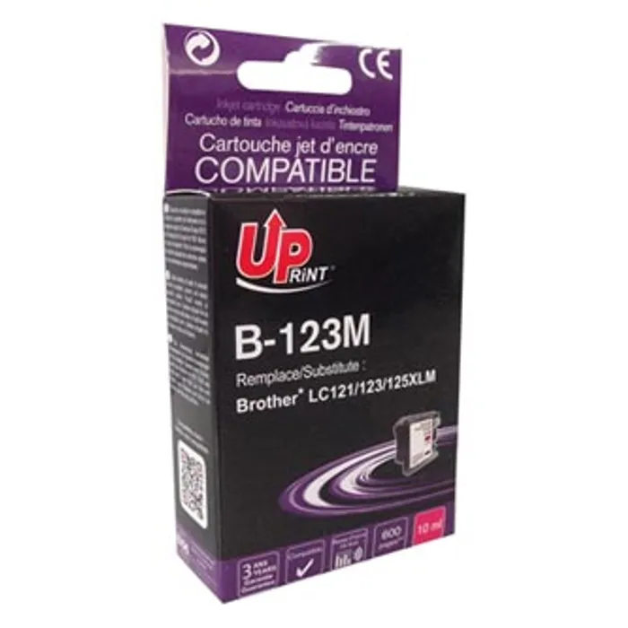 Główne zdjęcie produktu UPrint kompatibilní ink s LC-123M, magenta, 600str., 10ml, B-123M, pro Brother MFC-J4510