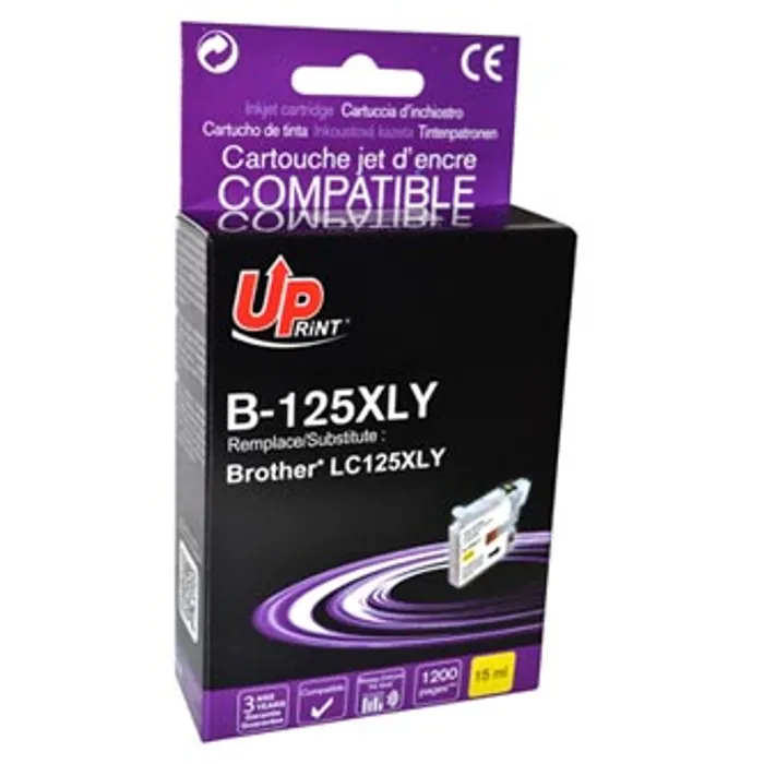 Główne zdjęcie produktu UPrint kompatibilní ink s LC-125XLY, yellow, 1200str., 15ml, B-125XLY, pro Brother MFC-J4