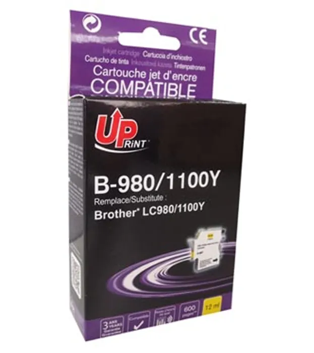 Główne zdjęcie produktu UPrint kompatibilní ink s LC-980Y, yellow, 12ml, B-980Y, pro Brother DCP-145C, 165C
