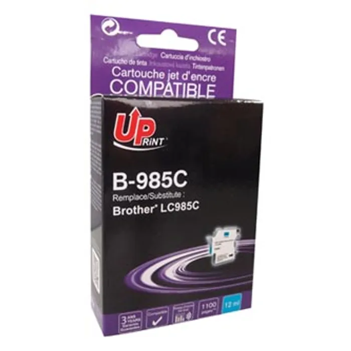 Główne zdjęcie produktu UPrint kompatibilní ink s LC-985C, cyan, 12ml, B-985C, pro Brother DCP-J315W