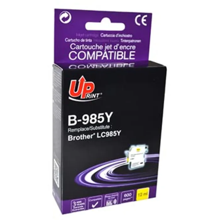 Główne zdjęcie produktu UPrint kompatibilní ink s LC-985Y, yellow, 12ml, B-985Y, pro Brother DCP-J315W