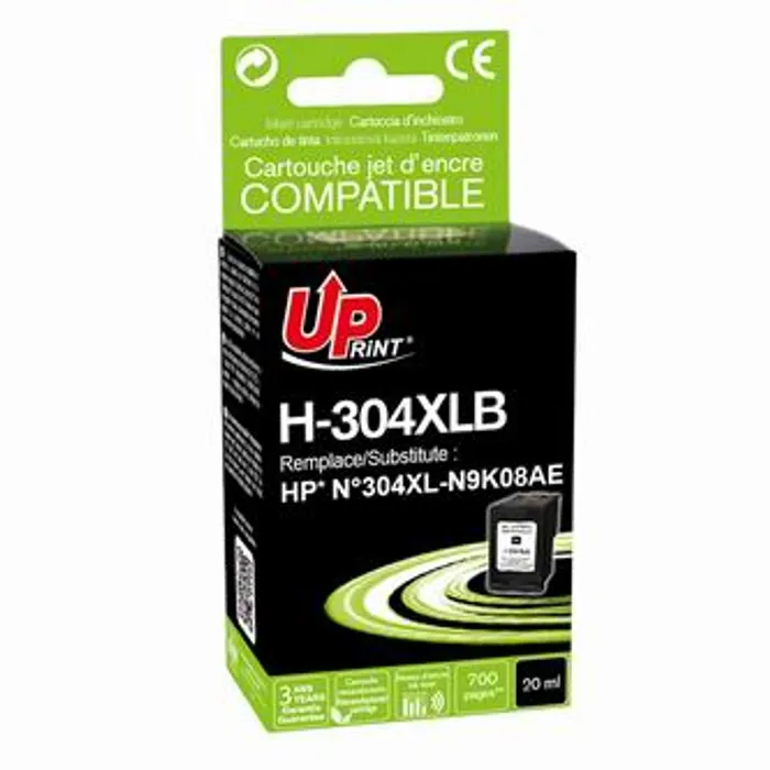 Główne zdjęcie produktu UPrint kompatibilní ink s N9K08AE, HP 304XL, black, 700str., 20ml, H-304XLB, pro HP DeskJ