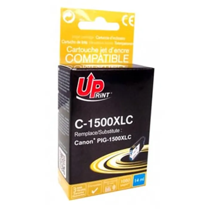 Główne zdjęcie produktu UPrint kompatibilní ink s PGI 1500XL, cyan, 1050str., 14ml, C-1500XLC, high capacity, pro