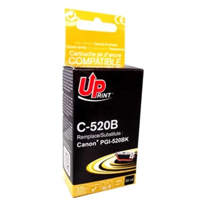 Główne zdjęcie produktu UPrint kompatibilní ink s PGI520BK, black, 20ml, C-520B, s čipem, pro Canon iP3600, 4600,