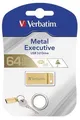 Pendrive Exclusive Metal, 64GB, USB 3.0, VERBATIM złoty