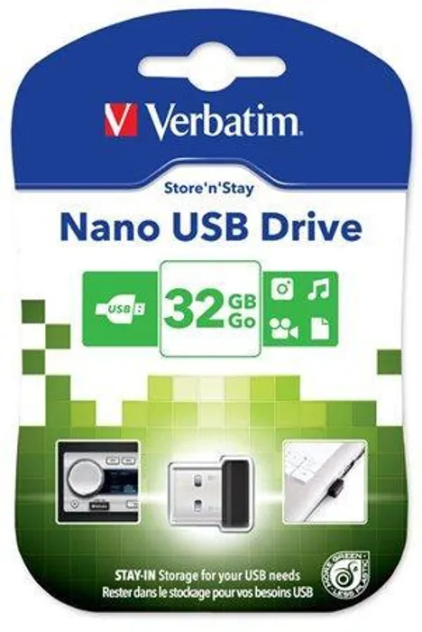 Główne zdjęcie produktu USB flash disk "Nano", 32GB, USB 2.0, 10/3MB/sec, VERBATIM