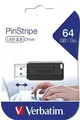 Pendrive PinStripe, czarny, 64GB, USB 2.0, 10/4MB/sec, VERBATIM