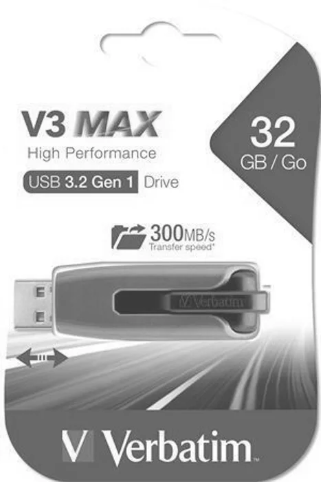 Główne zdjęcie produktu USB flash disk "V3 MAX", modrá-černá, 32GB, USB 3.0, 175/80MB/sec, VERBATIM