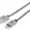 Następne zdjęcie produktu USB kabel "iLynk", lightning, 1 m, metalická stříbrná, MANHATTAN