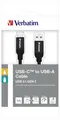 Kabel USB, srebrny, 1 m, USB-C 3.1 - USB-A, VERBATIM
