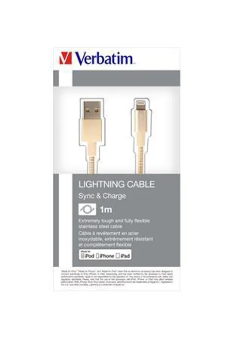 Główne zdjęcie produktu USB kabel, zlatá, lightning, 100 cm, VERBATIM