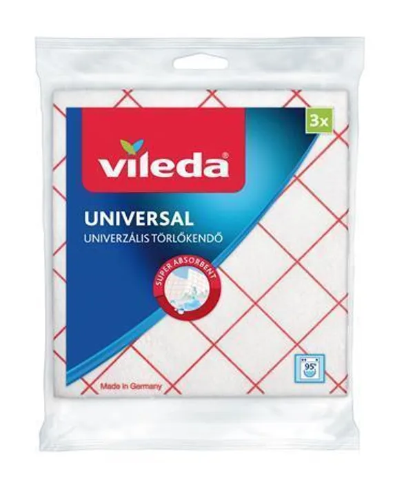 Główne zdjęcie produktu Utěrka, 34x36 cm, 3 ks, VILEDA "Universal", bílo-červená