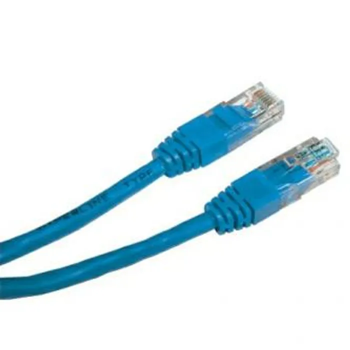 Główne zdjęcie produktu UTP patchcord, Cat.5e, RJ45 M-0.5m, nestíněný, modrý, economy