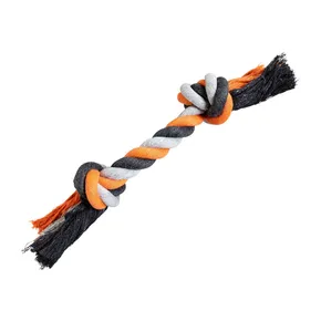Bawełniany węzeł HipHop 2 knoty, kolor szaro-ciemny, pomarańczowy 20cm, 55g