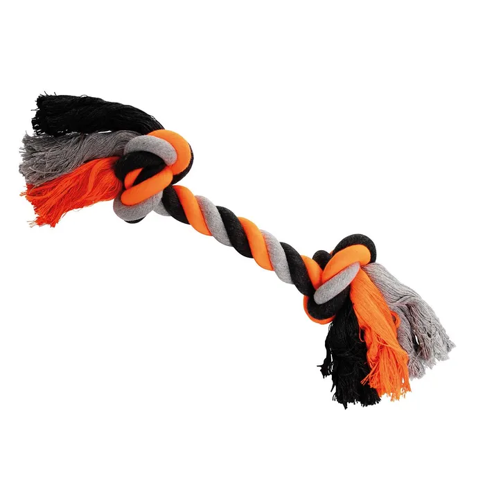 Główne zdjęcie produktu Uzel HipHop bavlněný 2 knoty, šedá - tm.šedá, oranžová 36cm, 210g