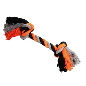 Węzeł hiphopowy bawełniany 2 knoty, szaro - ciemnoszary, pomarańczowy 36cm, 210g