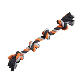 Węzeł HipHop bawełna 4 knoty, szary, ciemnoszary, pomarańczowy 61cm, 700g