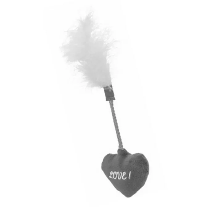 Główne zdjęcie produktu Valentine´s heart - valentýnská hračka pro kočky - srdce s peřím, plyš, 20 cm