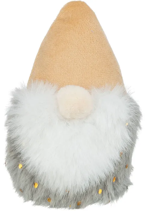 Główne zdjęcie produktu Vánoční skřítek s catnipem, 10 cm, plyš, béžová/šedá/bílá