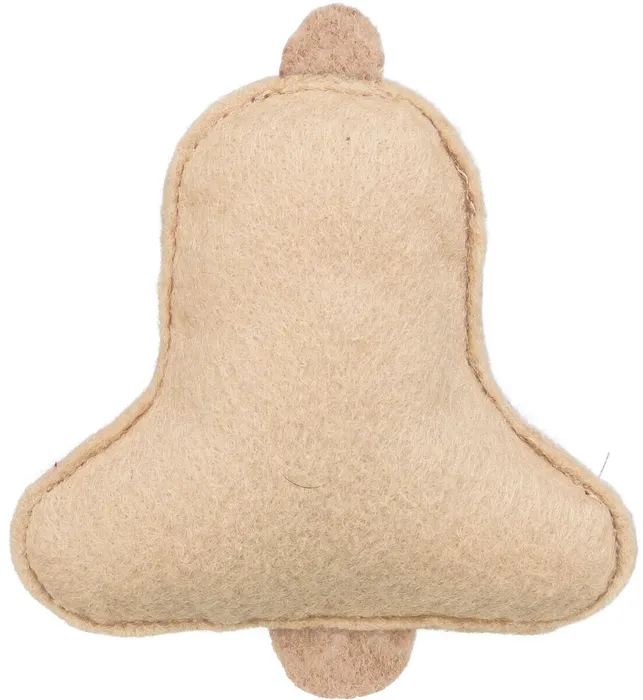 Główne zdjęcie produktu Vánoční zvoneček s catnipem, 9.5 cm, filc, béžová