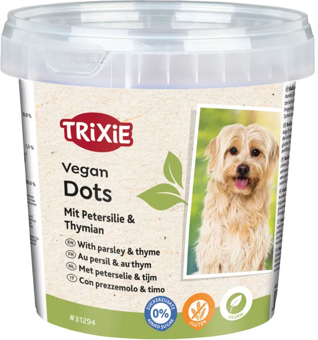 Główne zdjęcie produktu Vegan Dots, měkké mini válečky s petrželí a tymiánem, 200 g