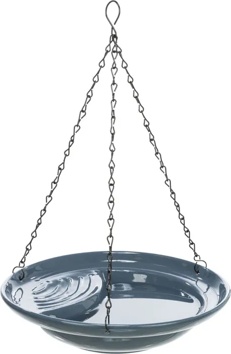 Główne zdjęcie produktu Venkovní závěsná keramická lázeň pro ptactvo, 550ml / 26 cm, modrá