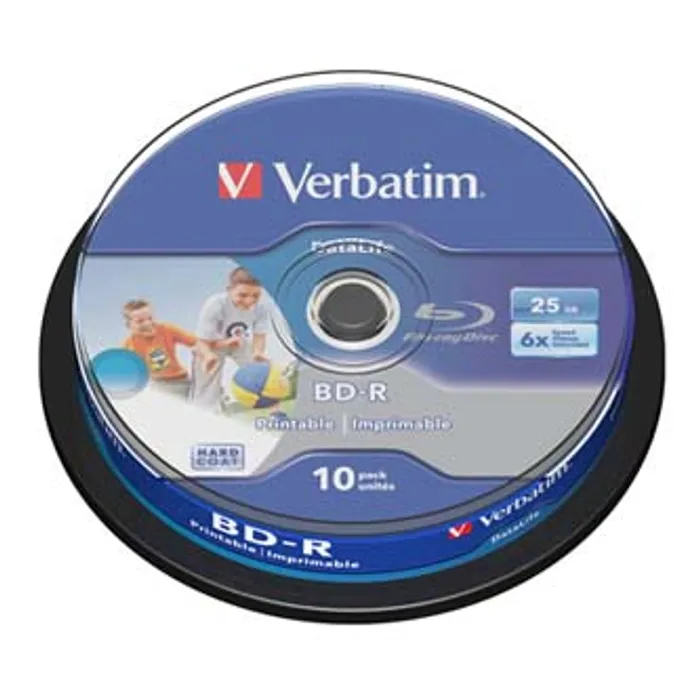 Główne zdjęcie produktu Verbatim BD-R SL, Hard Coat protective layer, 25GB, Pack Spindle, 43804, 6x, 10-pack, pro
