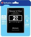 Verbatim zewnętrzny dysk twardy, Store N Go, 2.5", USB 3.0 (3.2 Gen 1), 2TB, 53177, czarny