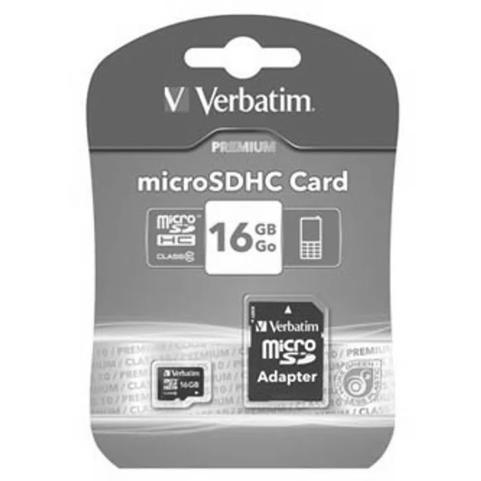 Główne zdjęcie produktu Verbatim Micro Secure Digital Card, 16GB, micro SDHC, 44082, UHS-I U1 (Class 10), s adapt