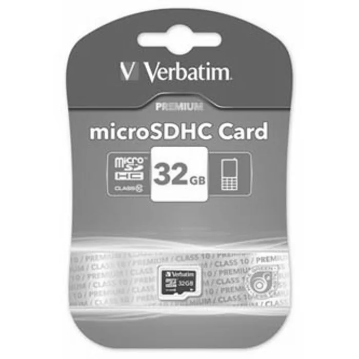 Główne zdjęcie produktu Verbatim Micro Secure Digital Card, 32GB, micro SDHC, 44013, UHS-I U1 (Class 10), bez ada