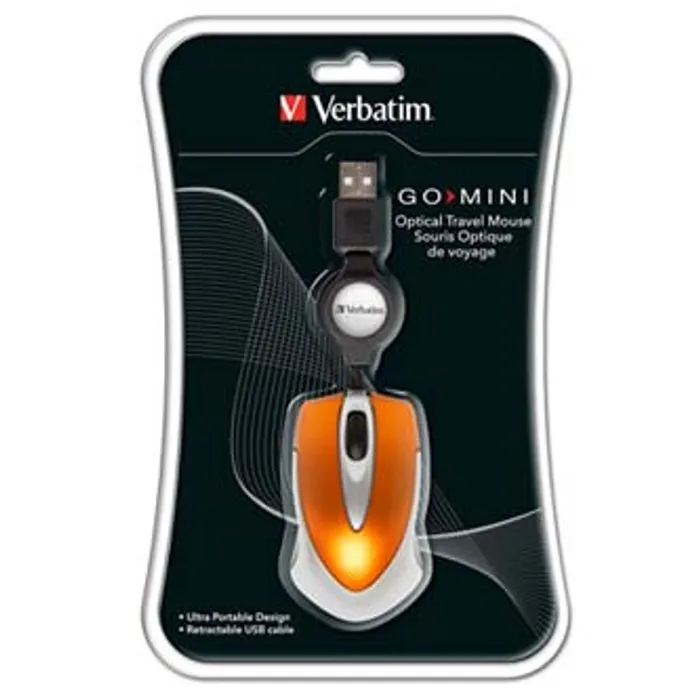 Główne zdjęcie produktu Verbatim Myš 49023, 1000DPI, optická, 3tl., 1 kolečko, drátová USB, oranžová