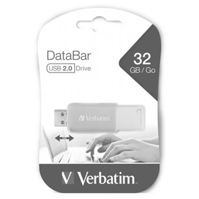 Główne zdjęcie produktu Verbatim USB flash disk, 2.0, 32GB, DataBar, zelený, 49454, pro archivaci dat