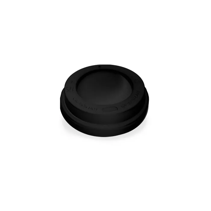Główne zdjęcie produktu Víčko vypouklé černé pro papírové kelímky průměr 73 mm [100 ks]