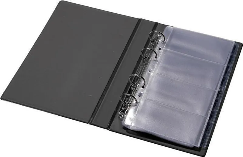 Główne zdjęcie produktu Vizitkář kroužkový, na 200 ks, PANTAPLAST, černý