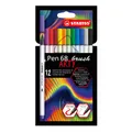Marker włóknisty z elastyczną końcówką pędzelkową STABILO Pen 68 brush ARTY - kpl. 12 szt