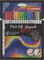 Marker fibrowy z elastyczną końcówką pędzelkową STABILO Pen 68 brush ARTY - op. 18 szt