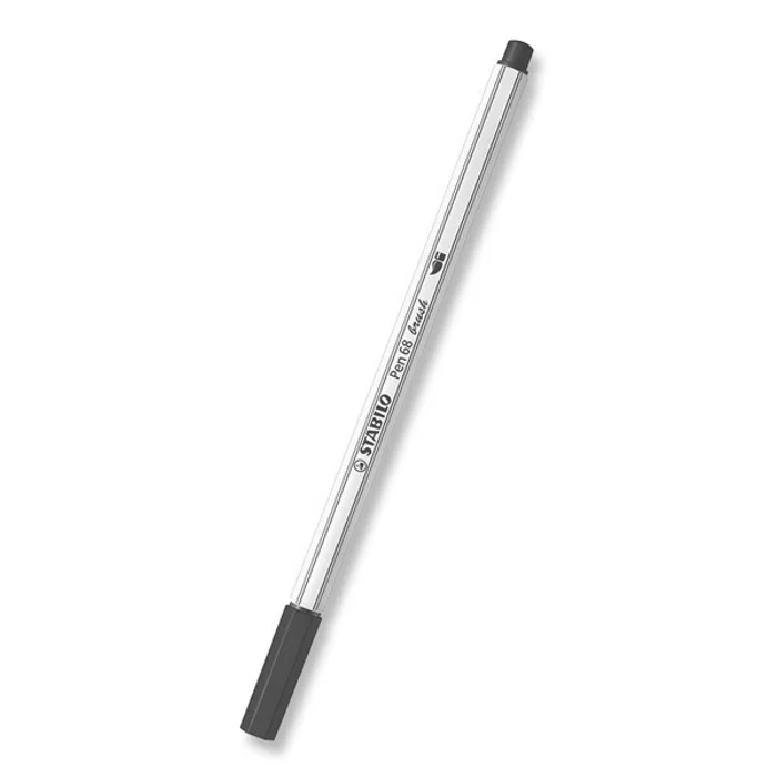 Główne zdjęcie produktu Vláknový fix s flexibilním štětcovým hrotem STABILO Pen 68 brush černá [1 ks]