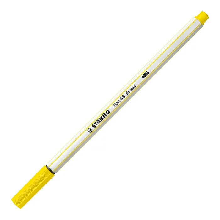 Główne zdjęcie produktu Vláknový fix s flexibilním štětcovým hrotem STABILO Pen 68 brush citronová žlutá [1 ks]