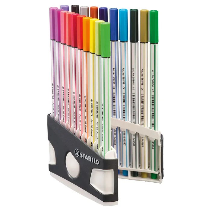 Główne zdjęcie produktu Vláknový fix s flexibilním štětcovým hrotem STABILO Pen 68 brush ColorParade ARTY - 20 ks