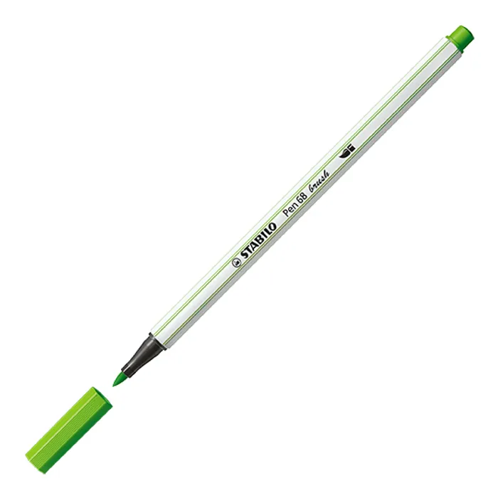 Główne zdjęcie produktu Vláknový fix s flexibilním štětcovým hrotem STABILO Pen 68 brush listová zeleň [1 ks]