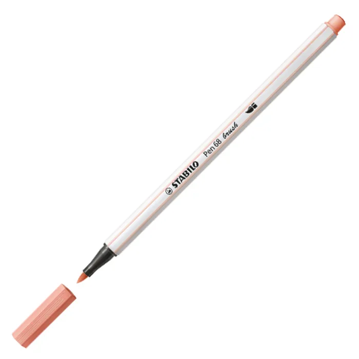 Główne zdjęcie produktu Vláknový fix s flexibilním štětcovým hrotem STABILO Pen 68 brush meruňka [1 ks]