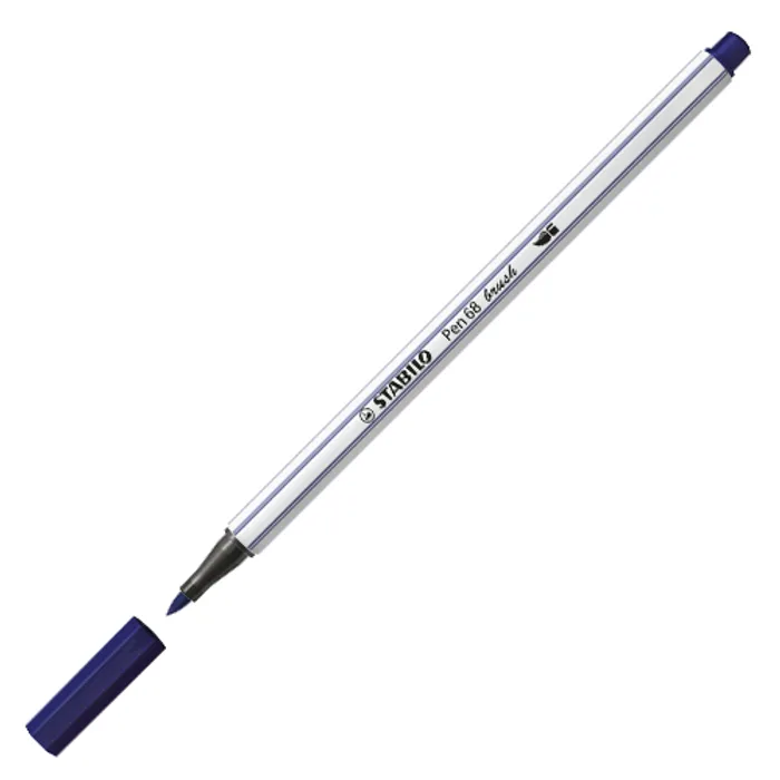 Główne zdjęcie produktu Vláknový fix s flexibilním štětcovým hrotem STABILO Pen 68 brush mořská modrá [1 ks]